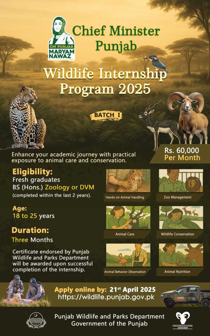 CM Wildlife Internship Program 2025 Advertisement
