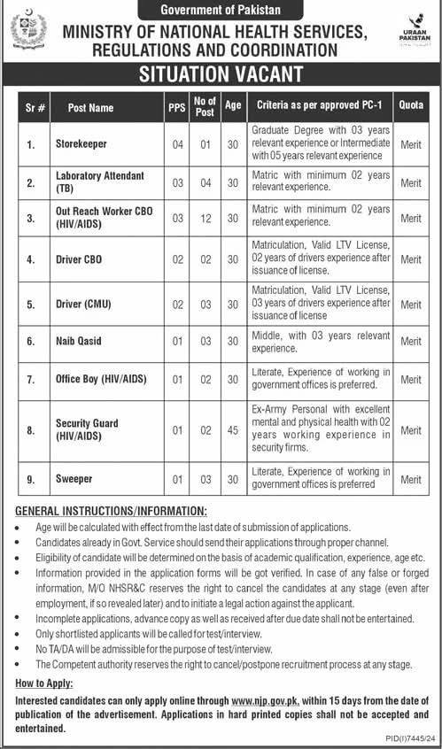 NIH Islamabad 2025 Advertisement
