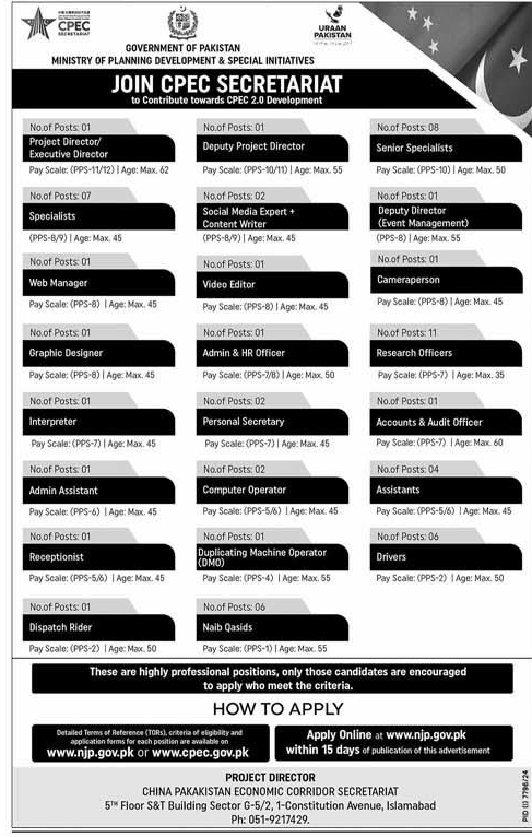 CPEC Jobs 2025 Advertisement
